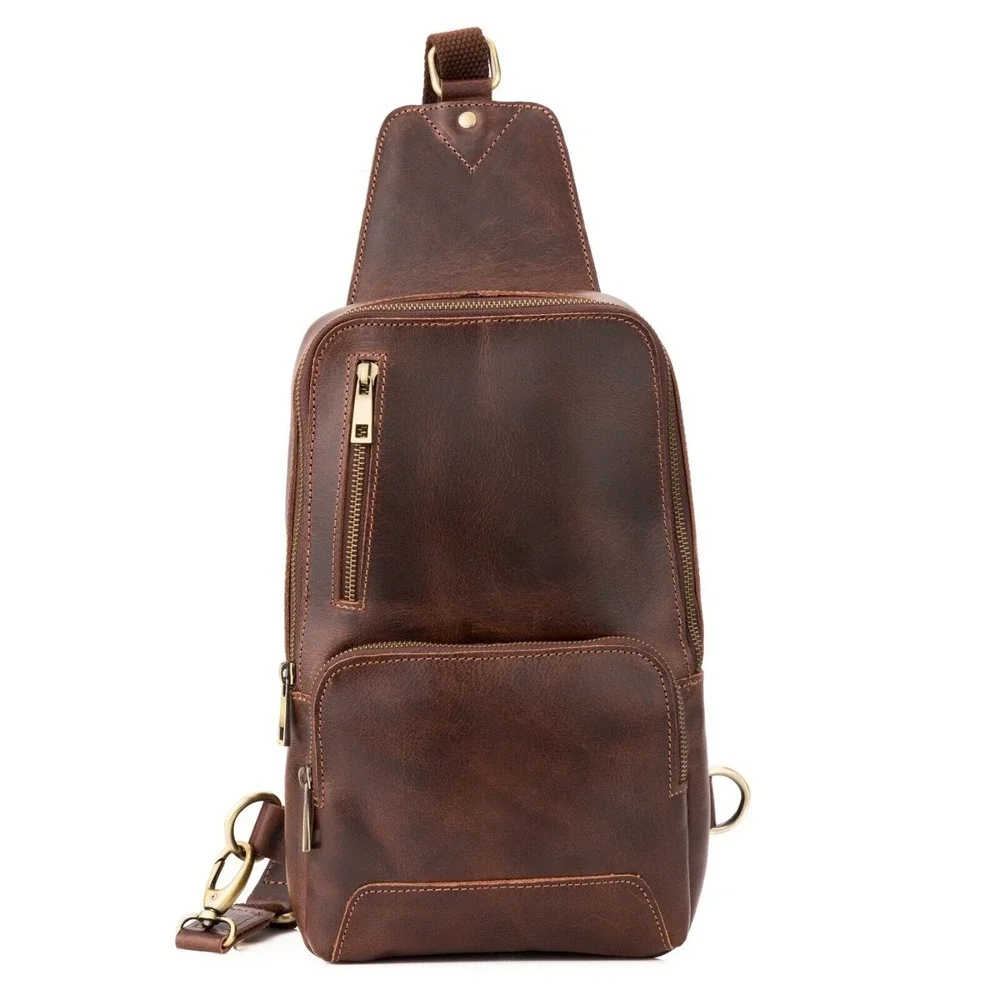 Daily vintage buffalo leather‎ sling bag Livinson Leather Goods Shoulder Bag